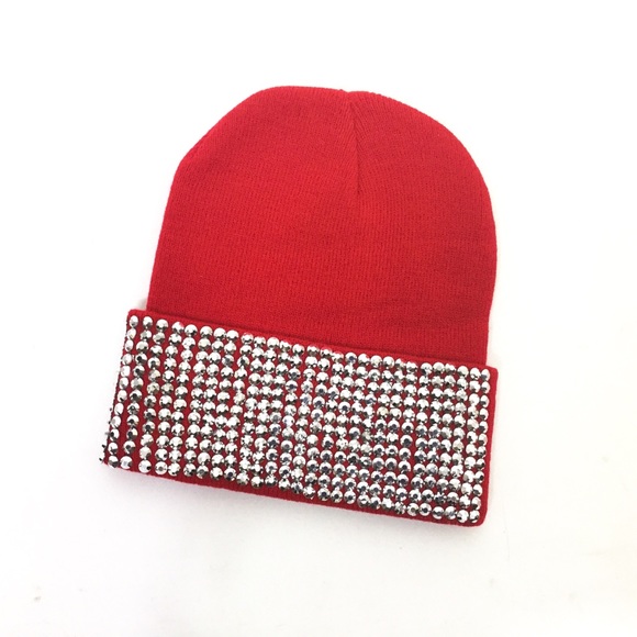Accessories - Red Knit Beanie Cap